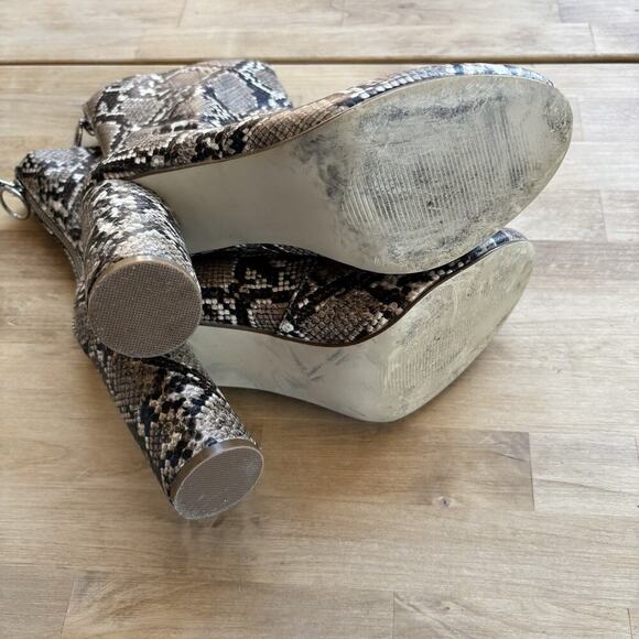 Just Fab Womens Snake Skin Pointed Estrella Zip Boots Size 9 - Picture 5 of 10
